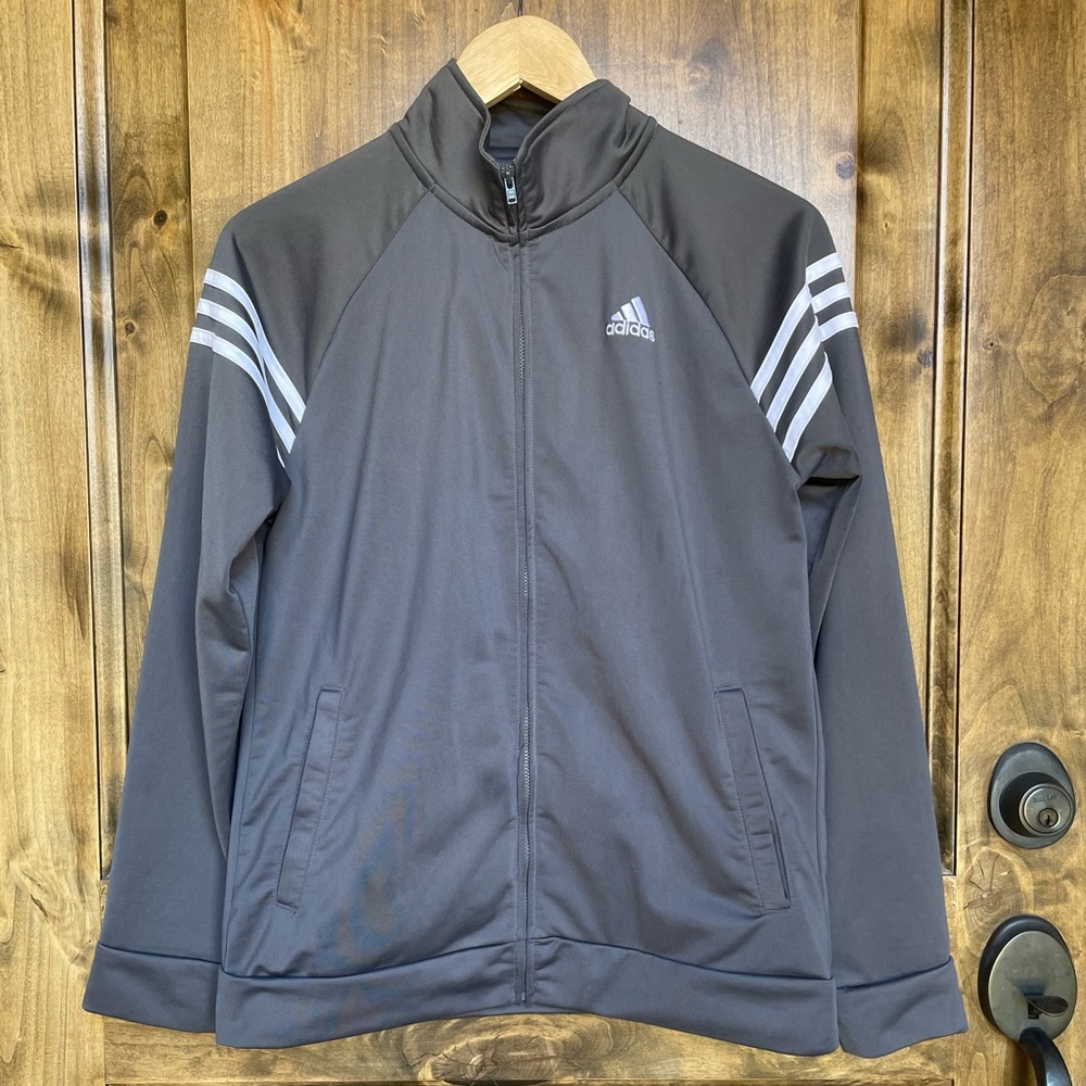 Adidas Grey Trio 21 Long Sleeve Track Jacket